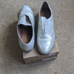 Women Silver Oxfords